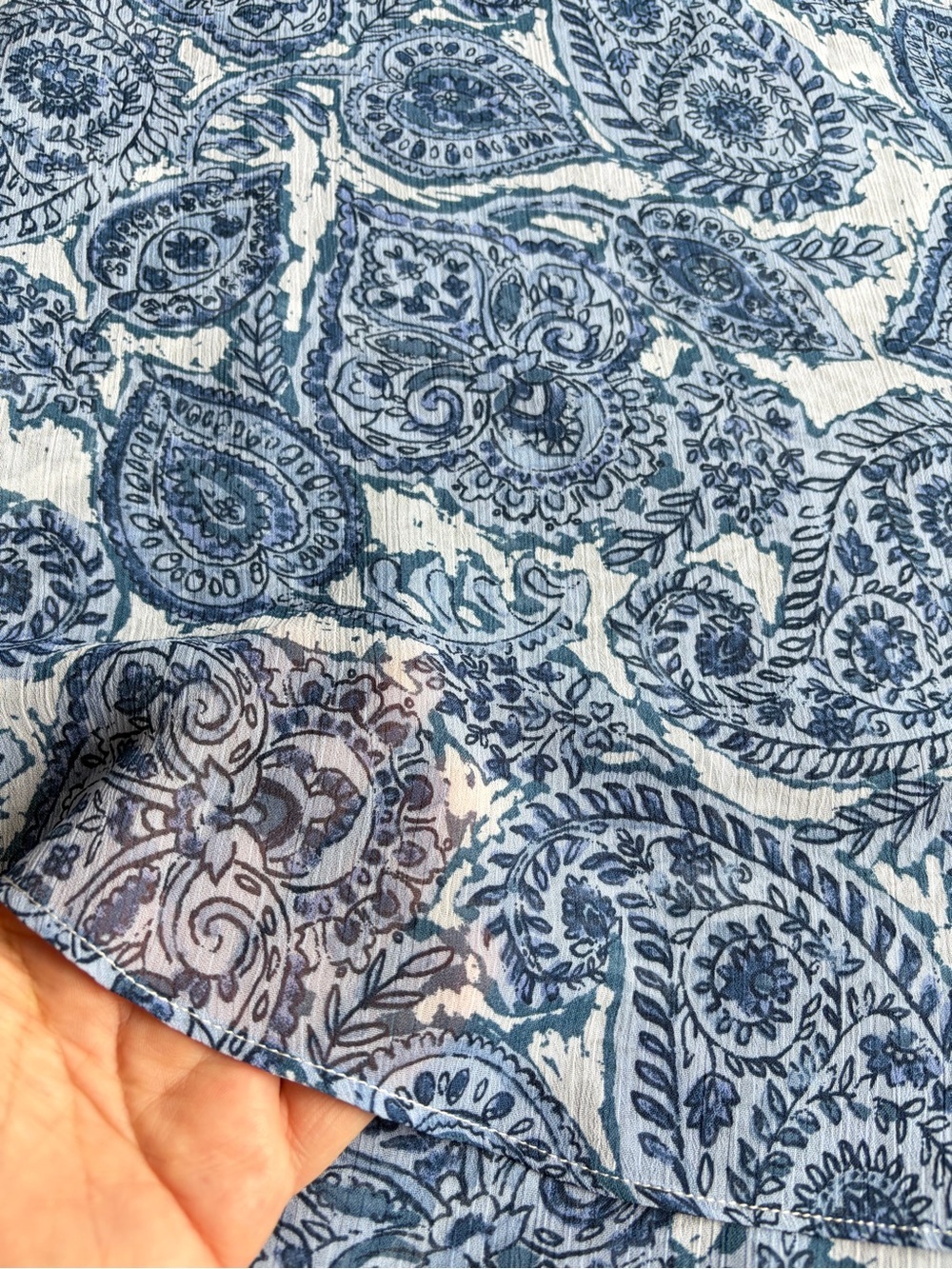 Christina Blue Paisley Notch-Neck Sleeveless Camisole - Picture 9 of 11